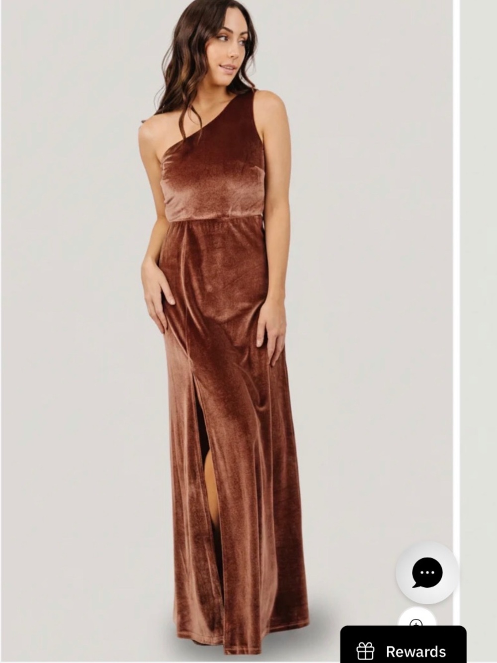 NWT Tatiana Velvet One Shoulder Maxi Dress | Desert Rose
